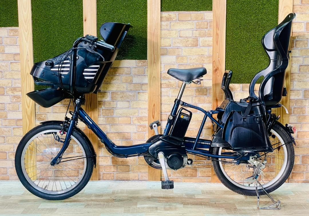 ネイビー 超大容量 パナソニック 子供乗せ電動アシスト自転車 H3327