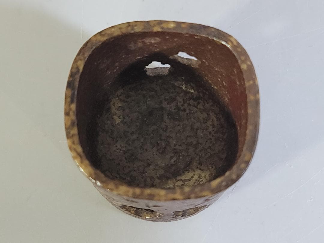 金重陶陽作 備前 茶巾筒 道明識箱 DT419