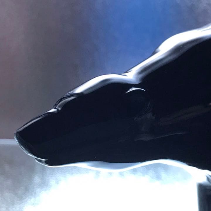 希少美しい艶バカラBACCARATブラッククリスタル熊ジョルジュ シュヴァリエ作