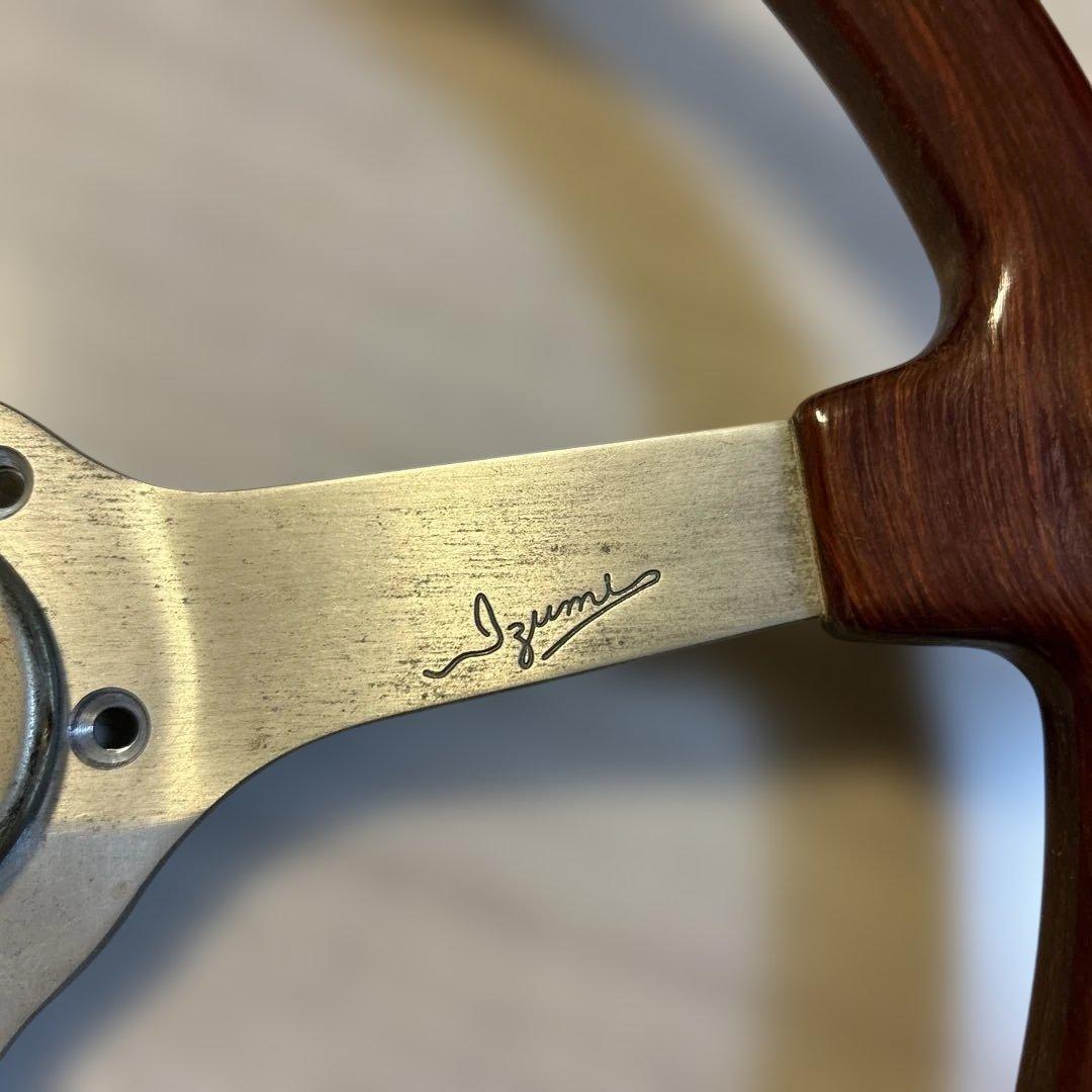 旧車　ウッドステアリング　イズミ　直径約35.5パイ