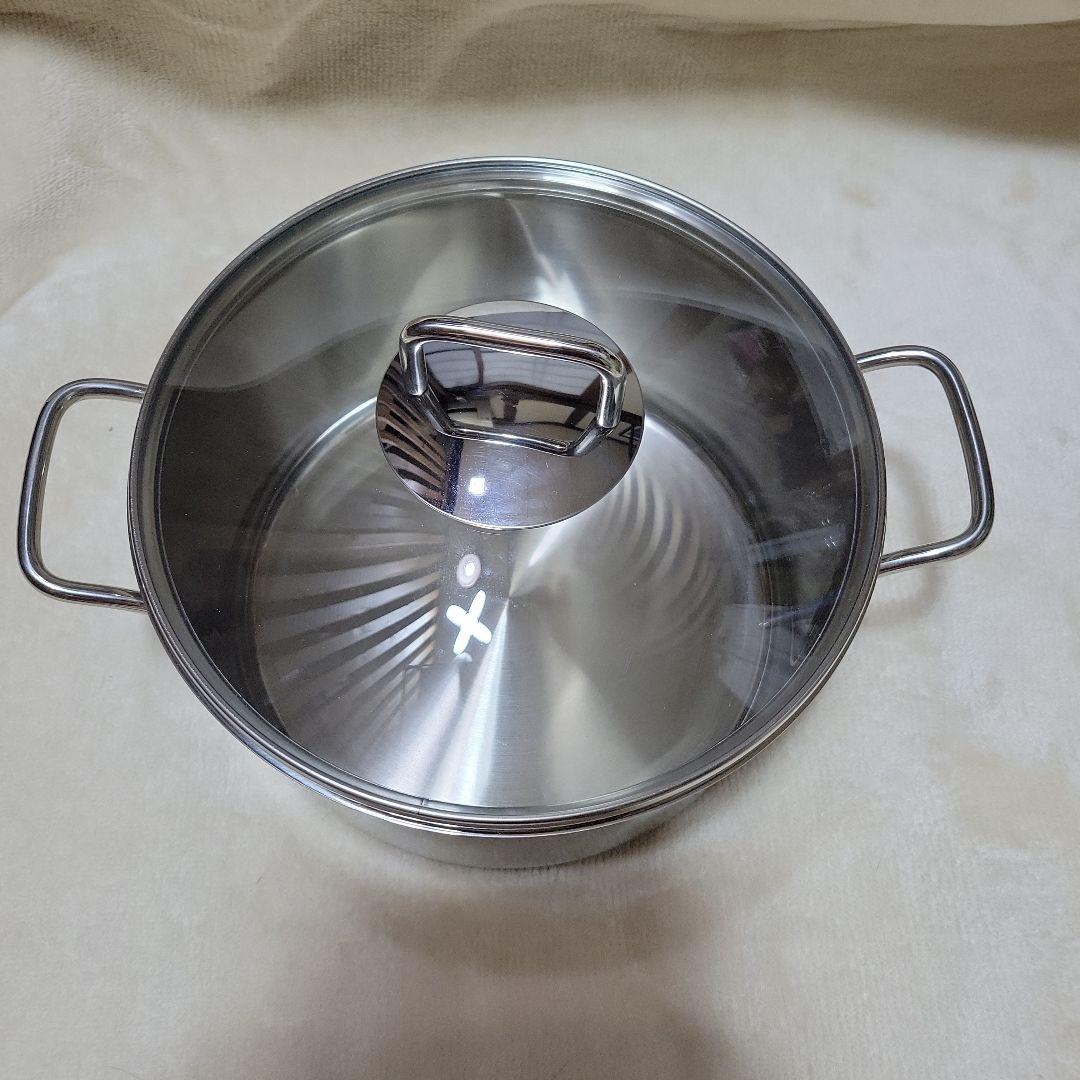 WMF TRANSTHERM 蓋つき両手鍋 24cm ステンレス IH対応