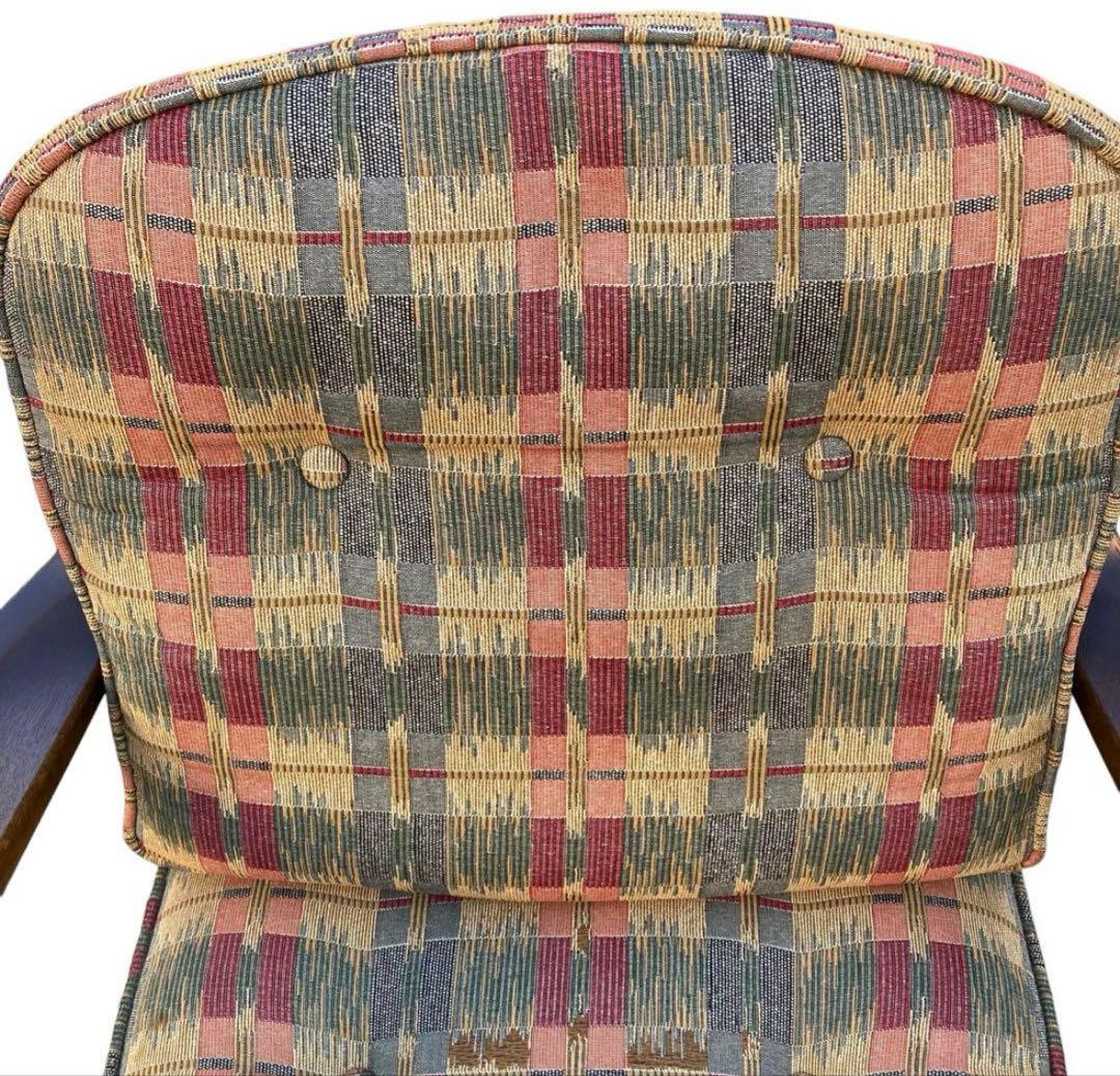 るーちゃん アンティーク チェック 飛騨産業 キツツキ 1人掛け