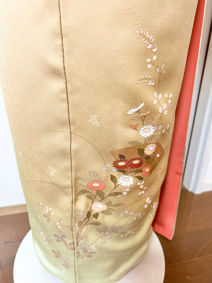 yan　裄丈長め　鈴乃屋誂製　ガード加工済み　正絹訪問着　フルセット4点