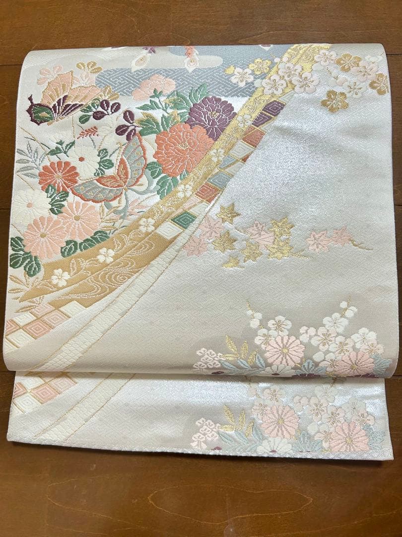 yan　裄丈長め　鈴乃屋誂製　ガード加工済み　正絹訪問着　フルセット4点