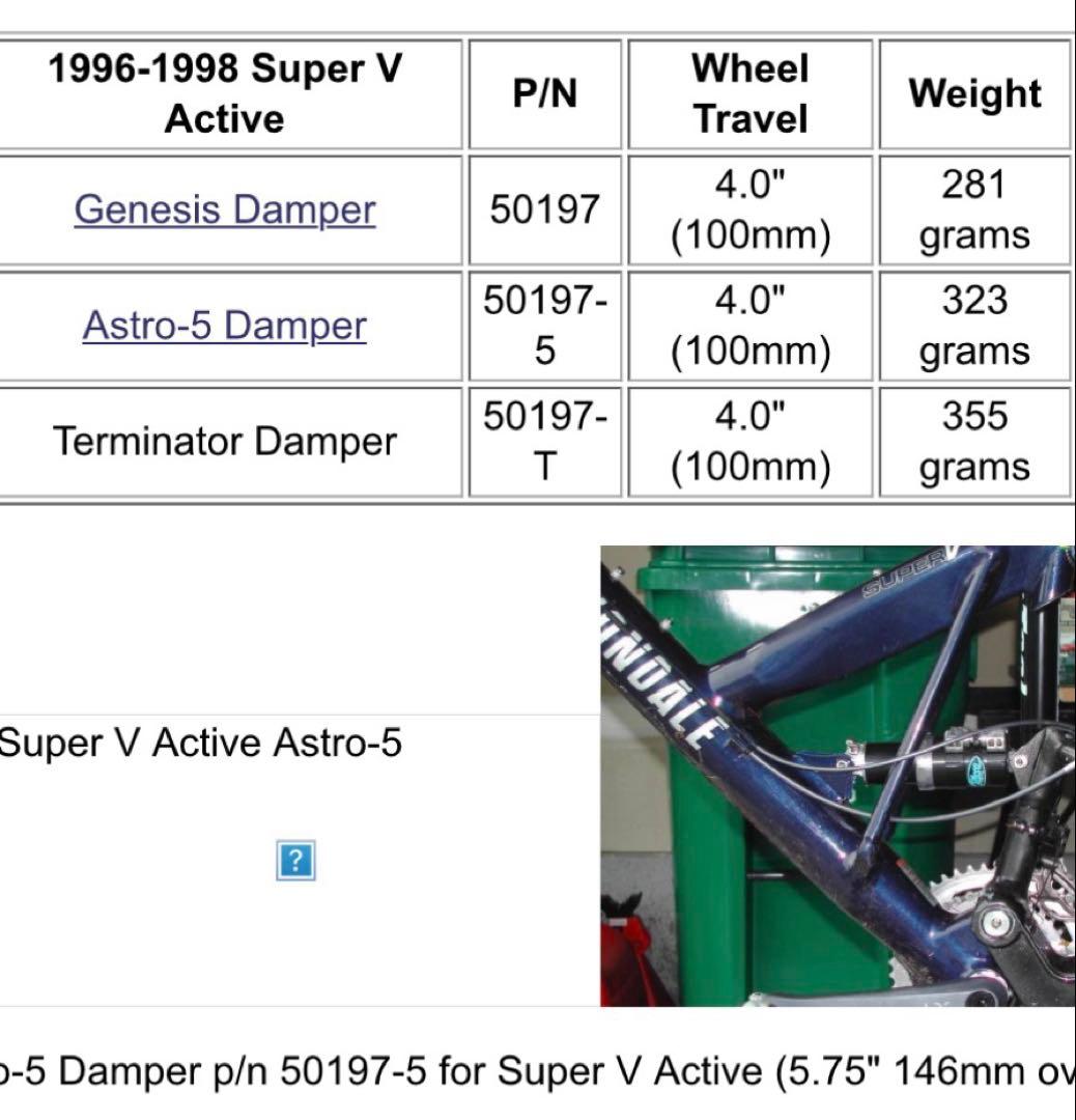 キャノンデールスーパーV リアサス