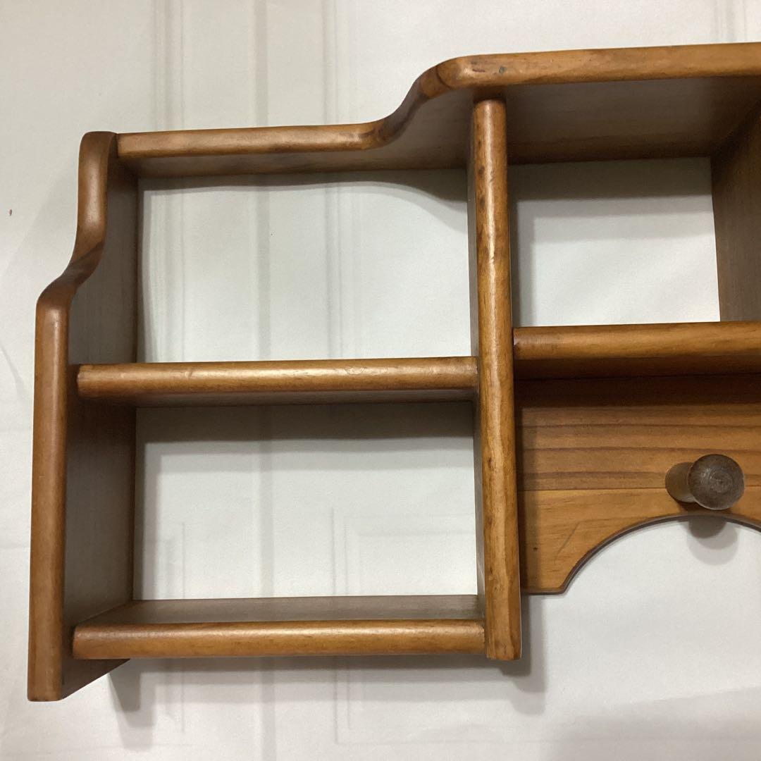 ウッド棚ラック　ウォールシェルフ　ウォールラック　ラックフック付　古屋加江子