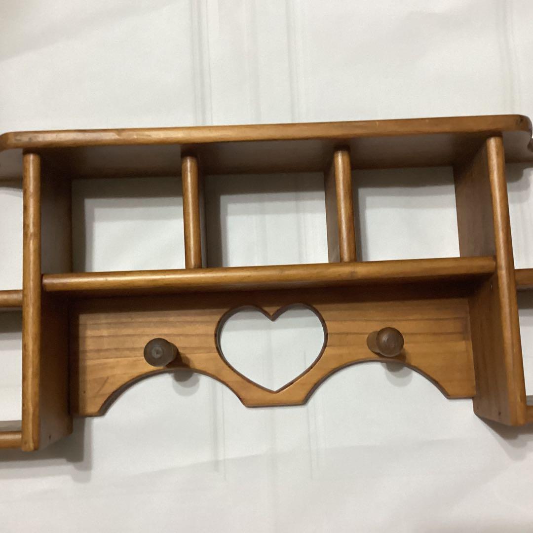 ウッド棚ラック　ウォールシェルフ　ウォールラック　ラックフック付　古屋加江子