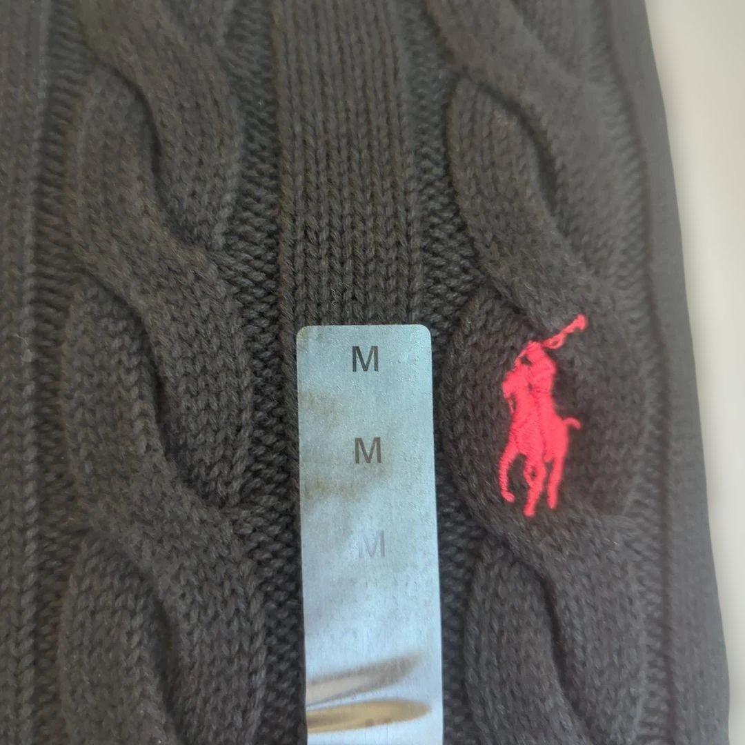 【新品】ポロラルフローレン ハーフジップ ケーブルニット ブラック M