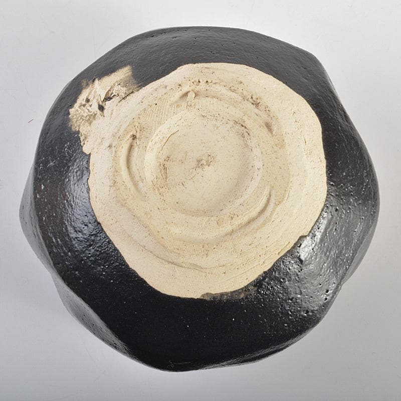 加藤唐九郎（一無斎）作　黒茶碗　銘「黎明」　仕覆付　共布　極め箱　D　R6974