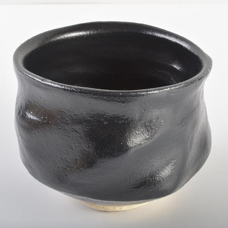 加藤唐九郎（一無斎）作　黒茶碗　銘「黎明」　仕覆付　共布　極め箱　D　R6974