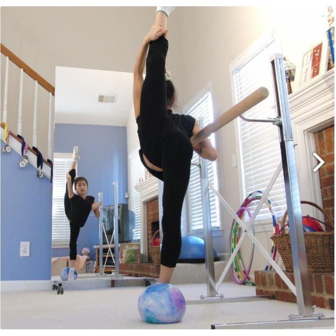 ダンスミラー 割れない鏡 幅100cmｘ160cm キャスター付き　フレーム銀