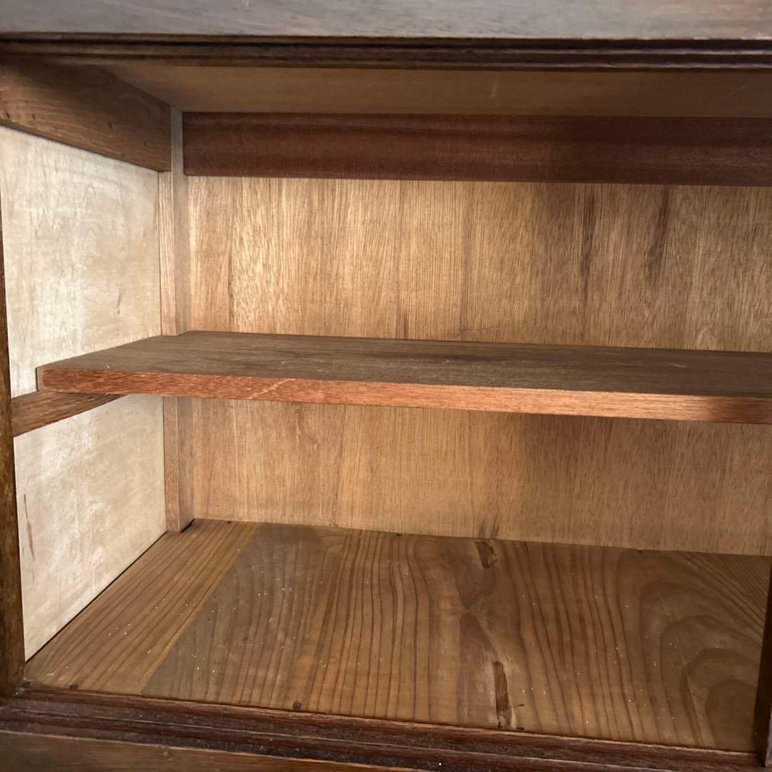 古家具ダイヤガラス食器棚　水屋箪笥