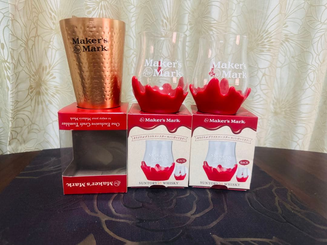 【未開封】メーカーズマークMaker’s Mark 3本&グラス2個&タンブラー