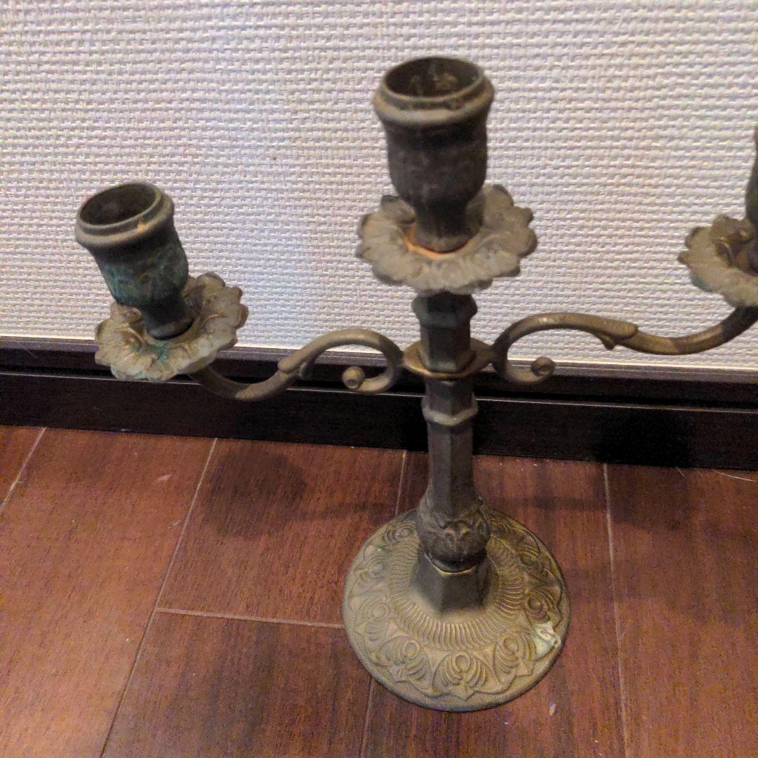 3灯式　フランスキャンドルホルダー　アンティークキャンドルスタンド　　 真鍮