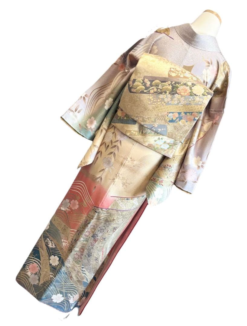 H-4◆訪問着 拾 フルセット◆フランソワーズ・モレシャン◆暈し染め◇ゆったりめ