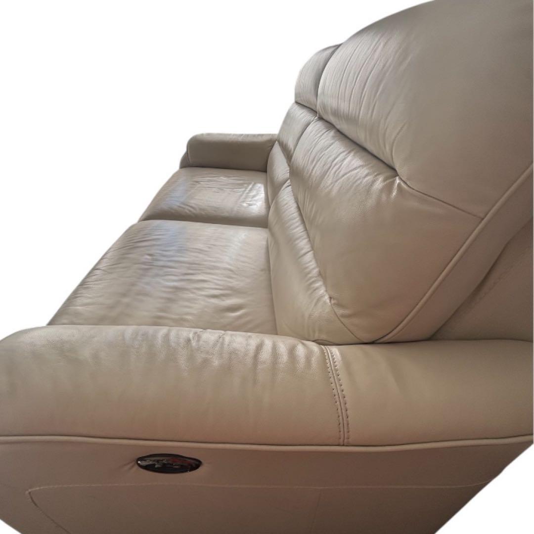 2人掛け両電動リクライニングソファ 厚革(一部合成皮革)タイプ クローナ