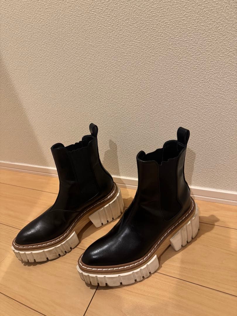 Stella McCartney ブラック サイドゴアブーツ 37