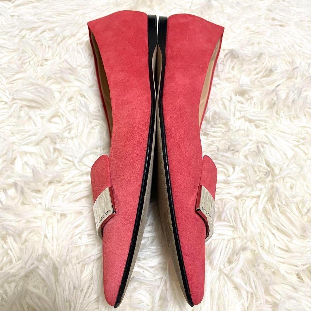 ✨極美品✨セルジオロッシ SR1 フラット パンプス スエード プレート