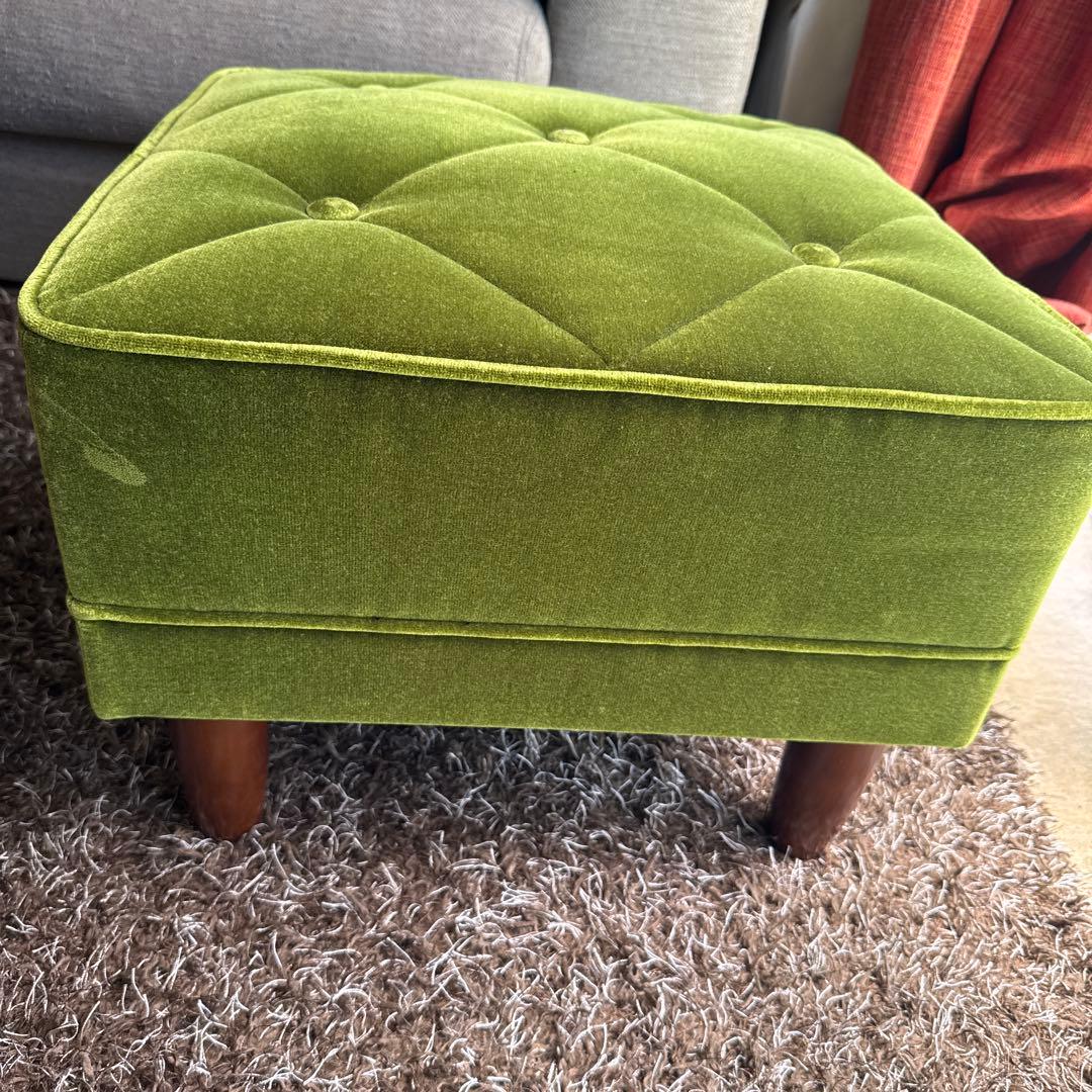 カリモク60 モケットグリーン オットマン