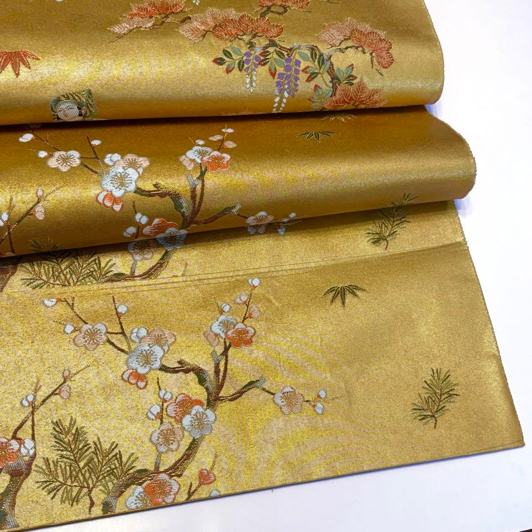 長嶋成織物 金泥箔 本金箔 袋帯 so310