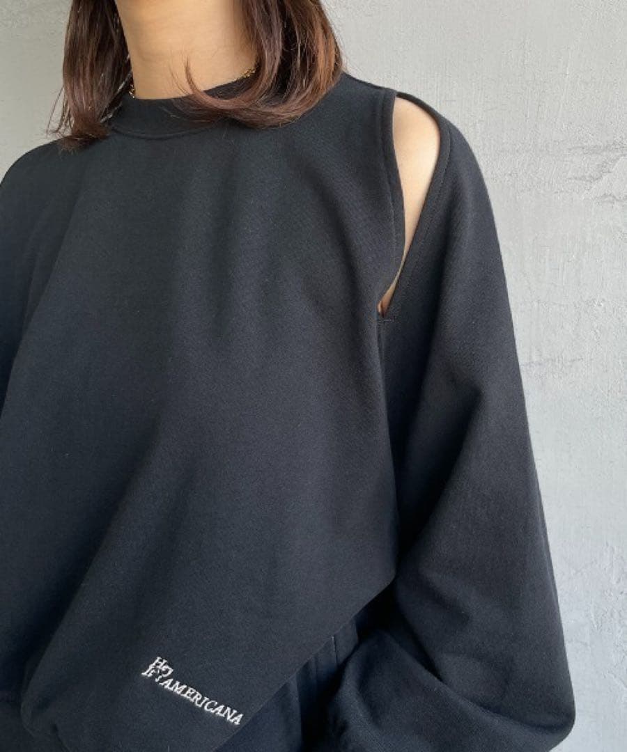 アメリカーナ×ジーンズファクトリー 別注 サイドジップ カットアウトスウェット