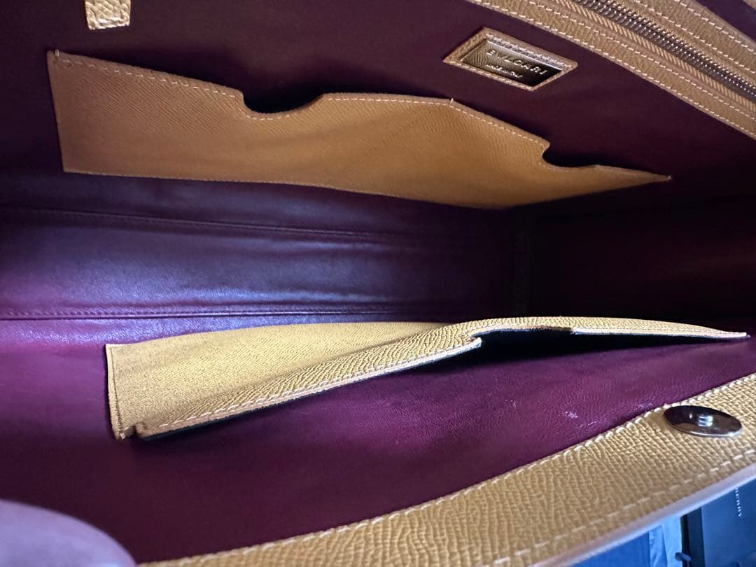 BVLGARI メンズ トートバッグ ビジネスバッグ ベージュ　保存袋あり