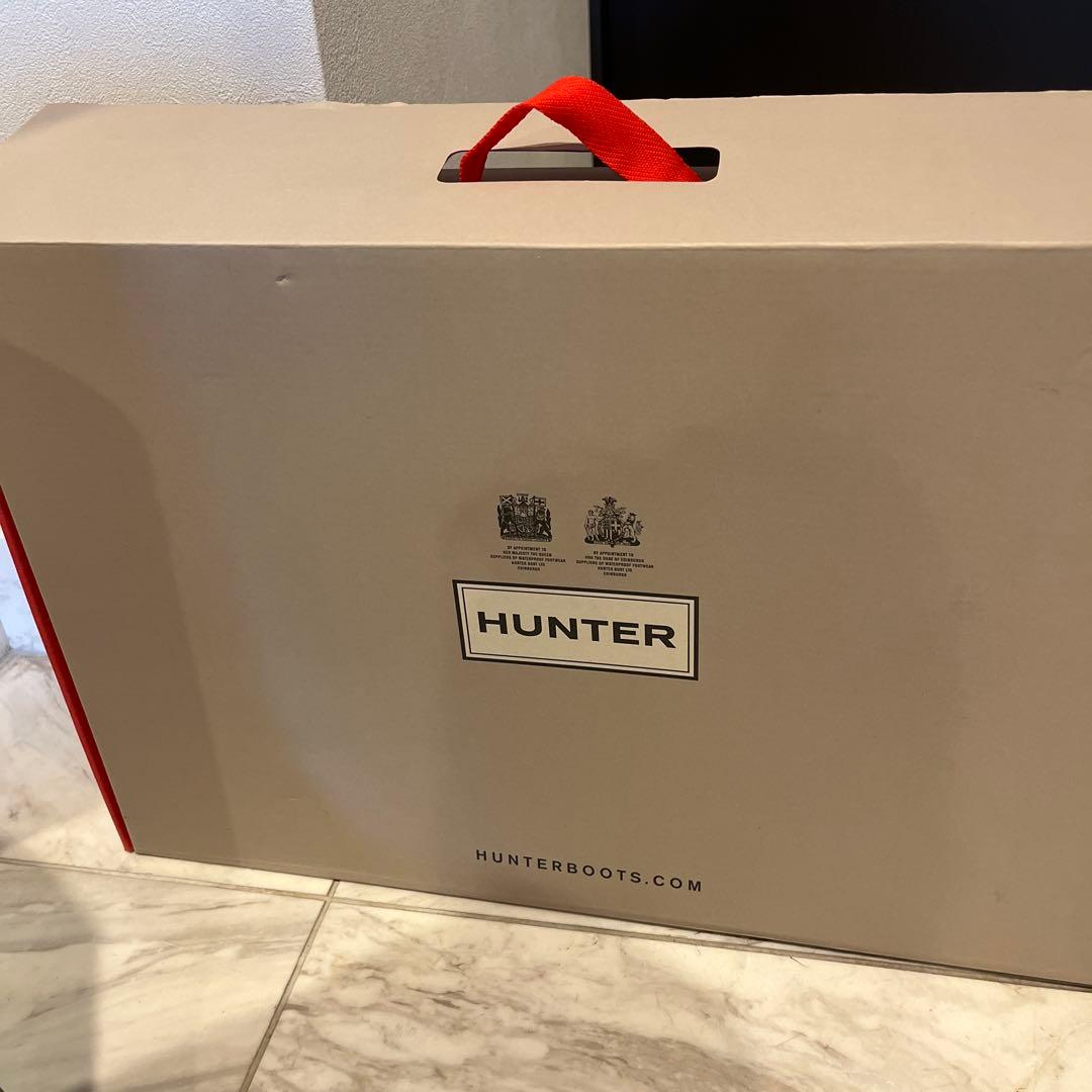 美品　HUNTER レインブーツブラック バックル付き　25cm