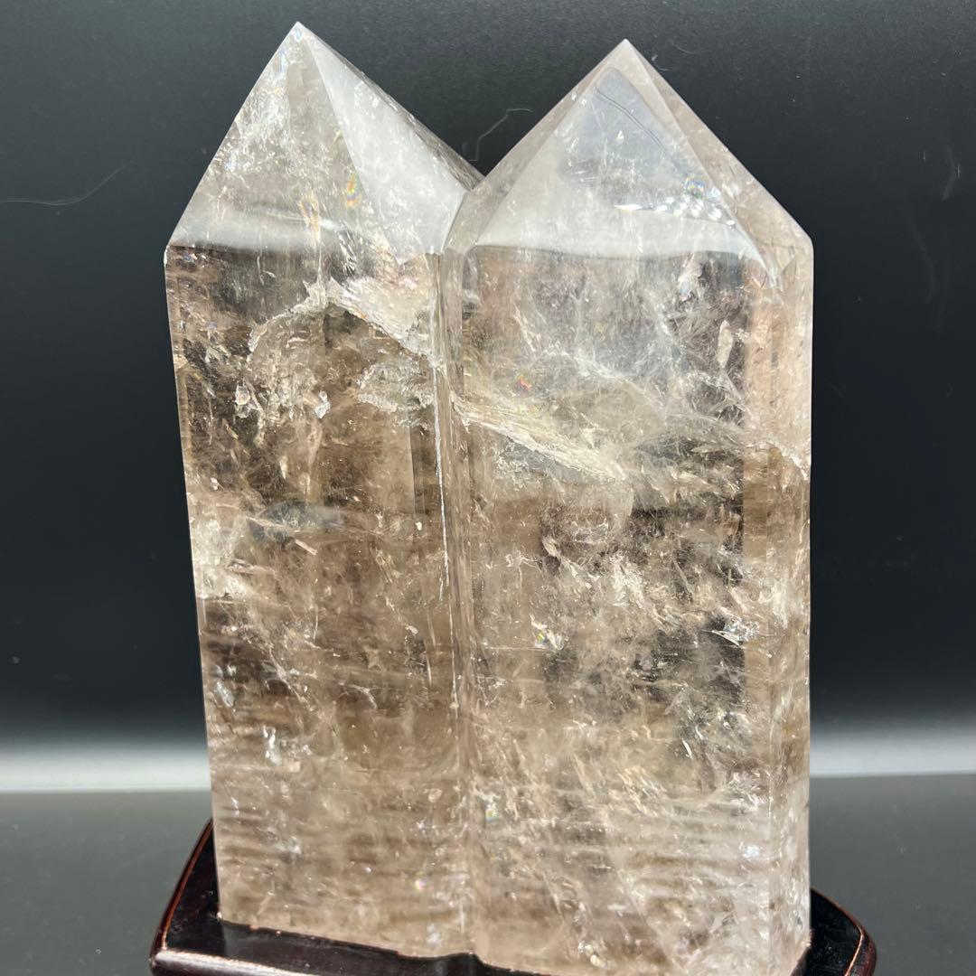 ✳️超極上水晶✨レインボー ファントム スモーキークォーツ ツインポイント 天然石