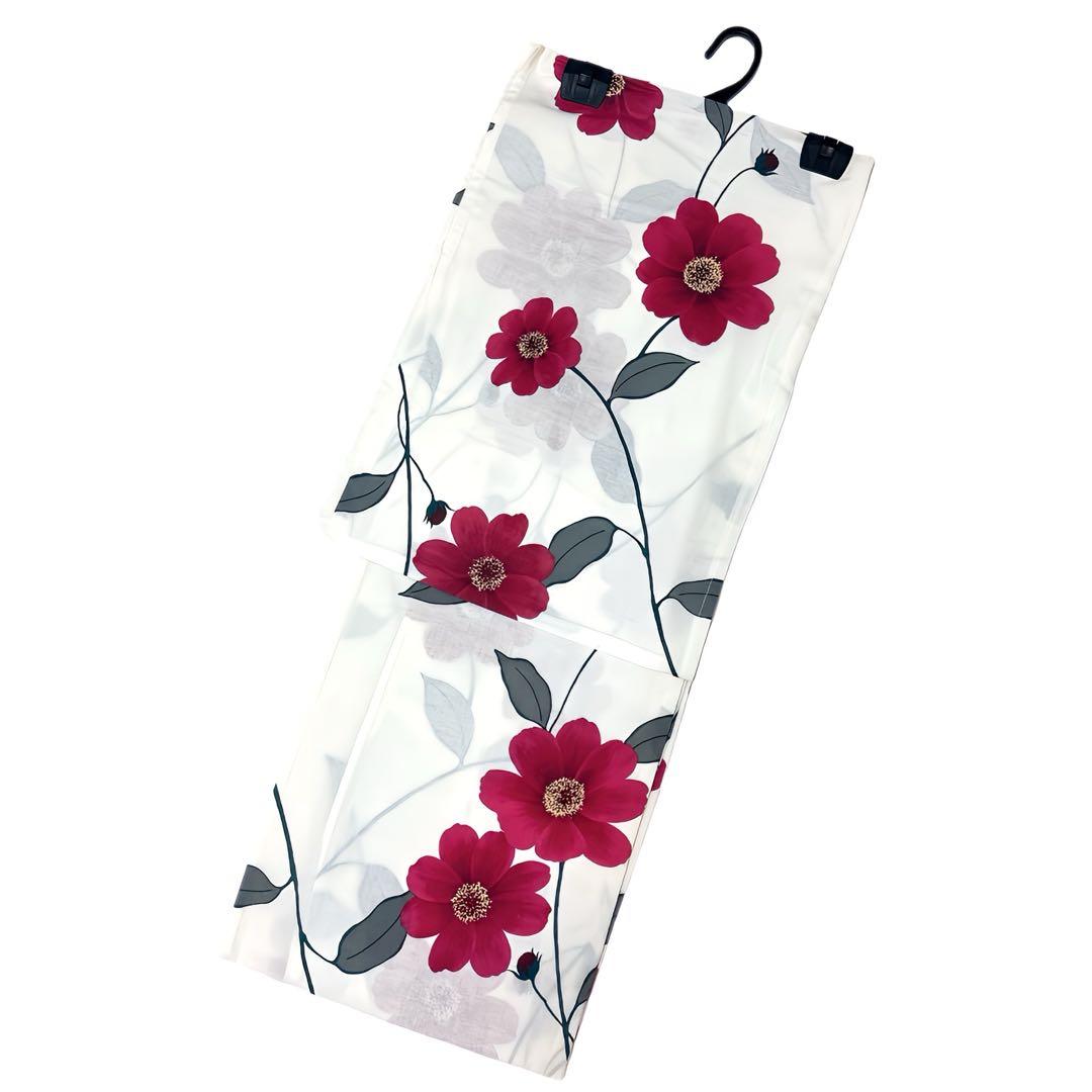 浴衣ジェンヌ 浴衣3点セット オフホワイト 赤 浴衣