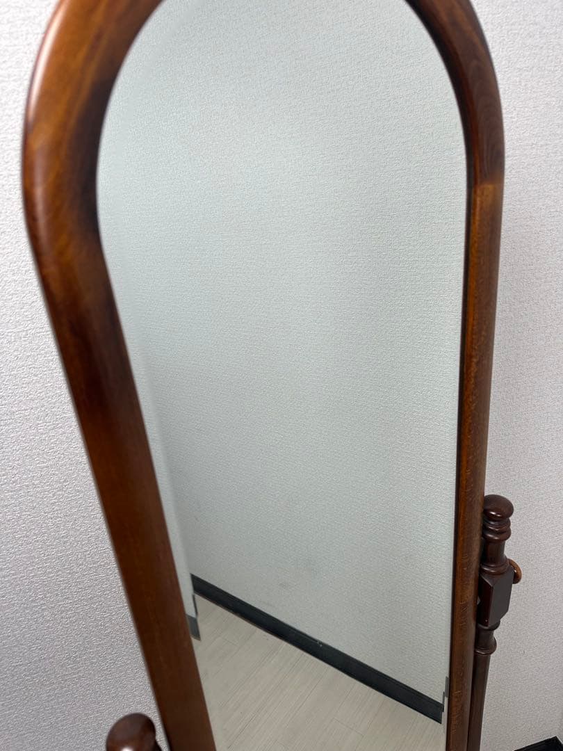 カリモク スタンドミラー コロニアル ミラー 鏡 クラシック 姿見 ※i1※