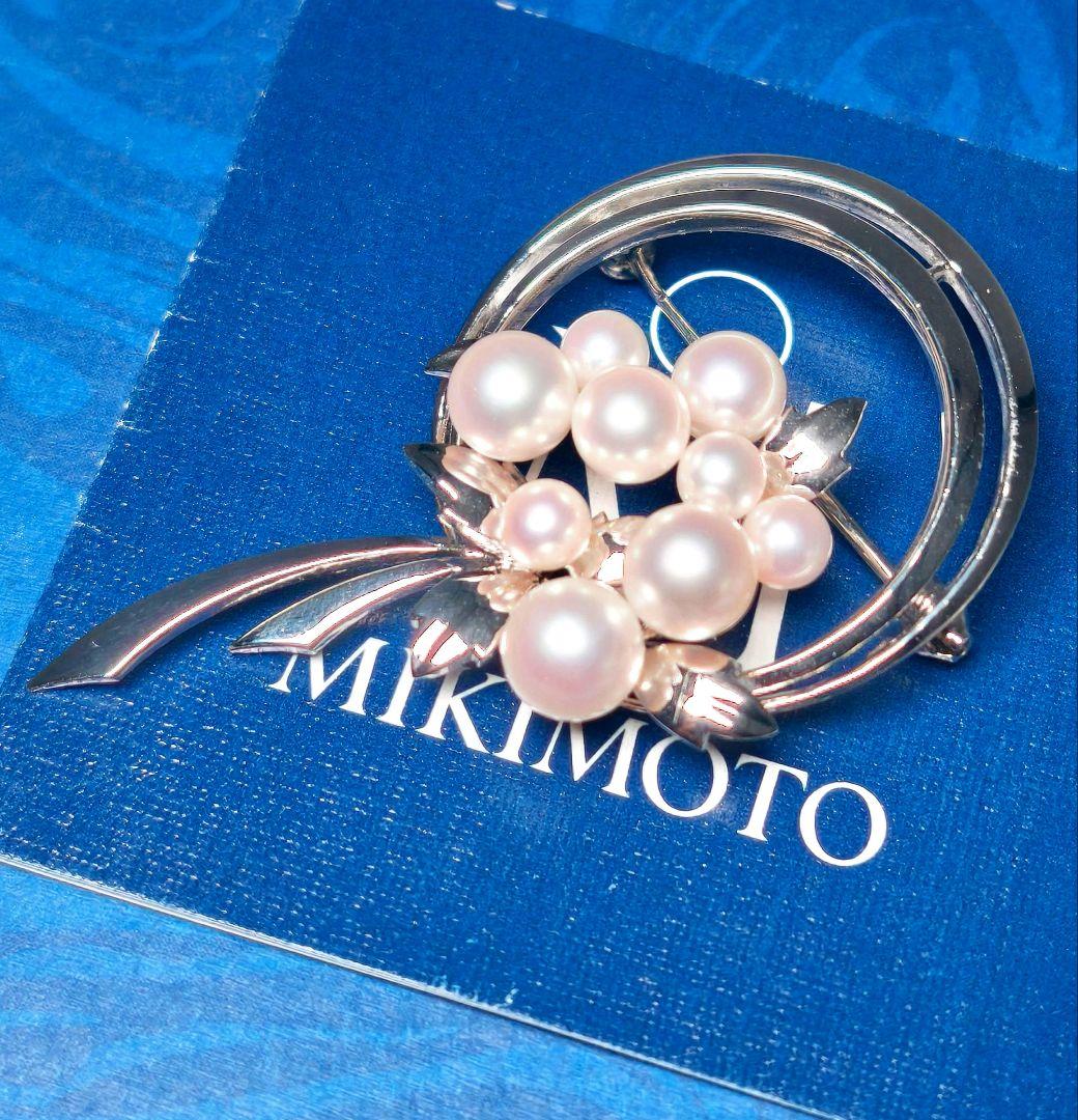【極美品 最高級】ミキモト ブローチ パール フォーマル 9珠 皇室御用達 花束