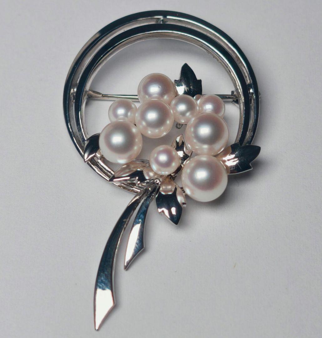 【極美品 最高級】ミキモト ブローチ パール フォーマル 9珠 皇室御用達 花束