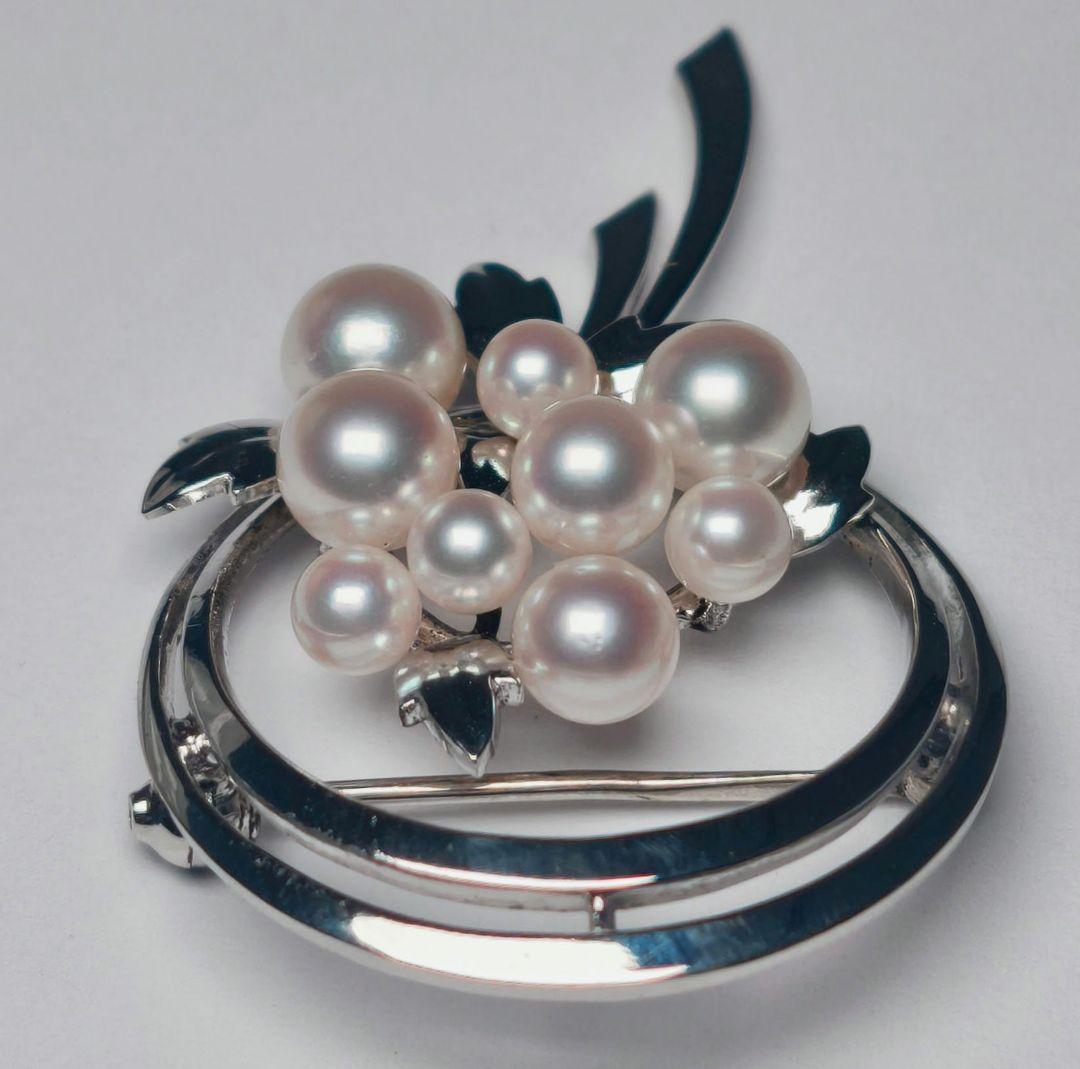 【極美品 最高級】ミキモト ブローチ パール フォーマル 9珠 皇室御用達 花束