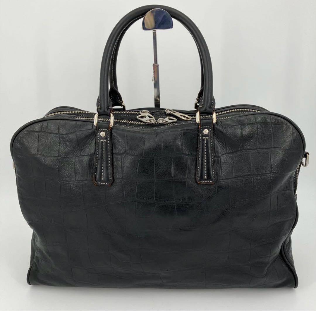 【希少】クロコ型押し レザー ビジネスバッグ ブリーフケース