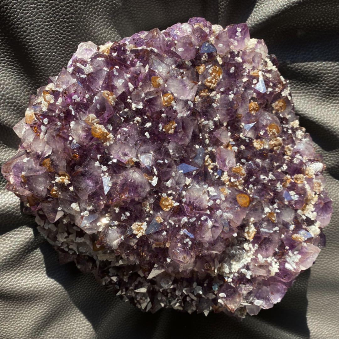 希少❗️アメジスト カコクセナイトカルサイト共生☆パワーストーン財運 原石A137