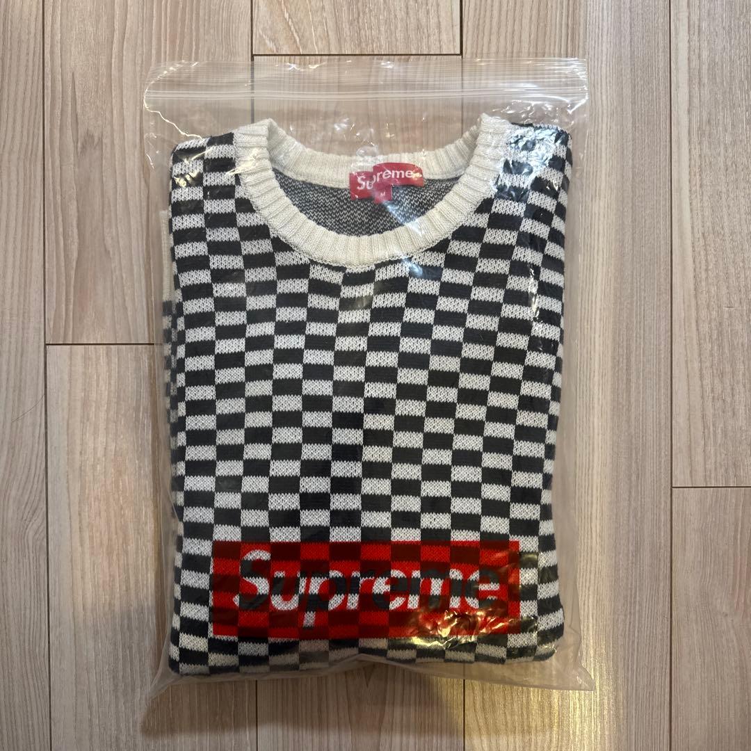 トップス Supreme Back Logo Sweater Checkerboard M