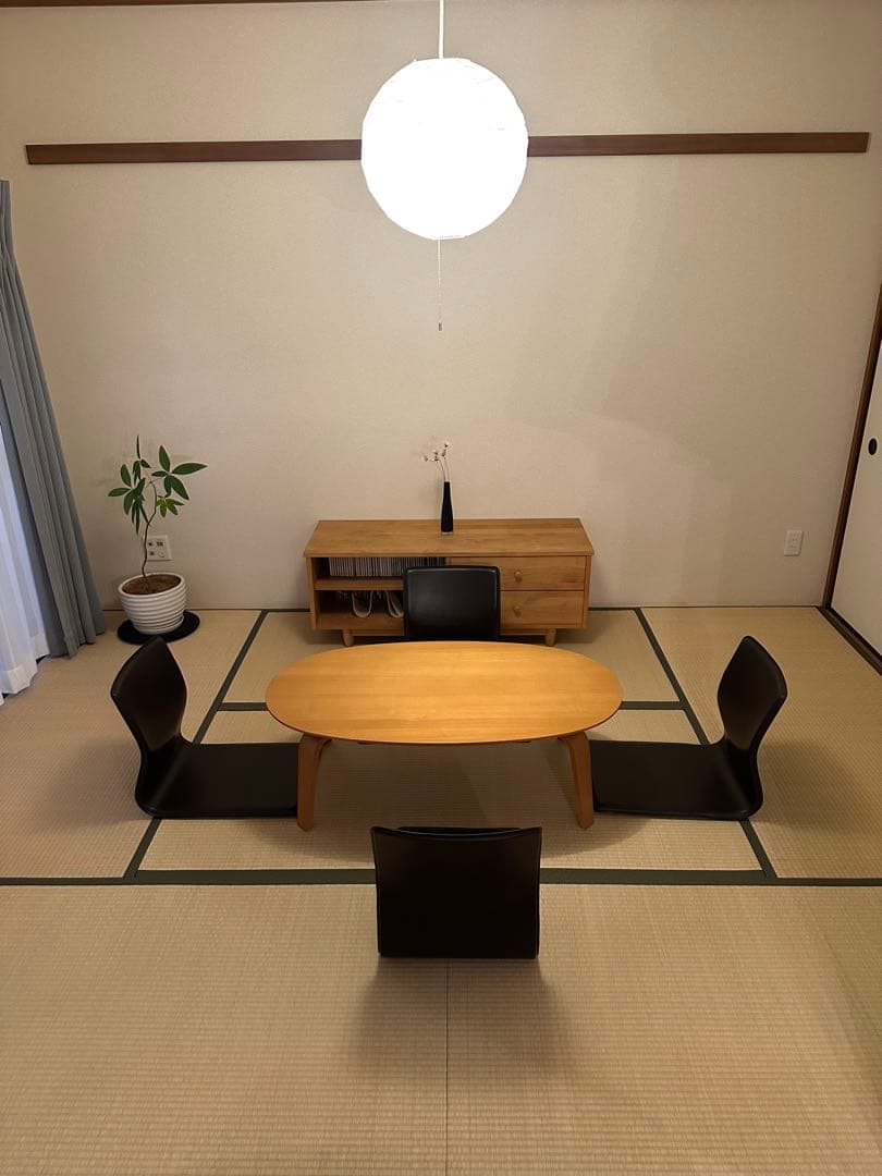 【希少】和風　和室　座椅子 4脚セット　ダークブラウン 合成皮革