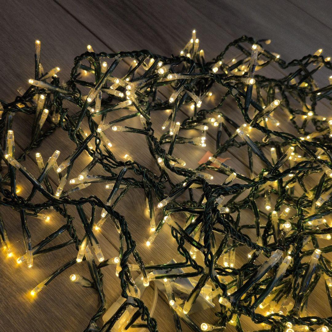 LEDクリスマスライト 暖色系 緑色ケーブル