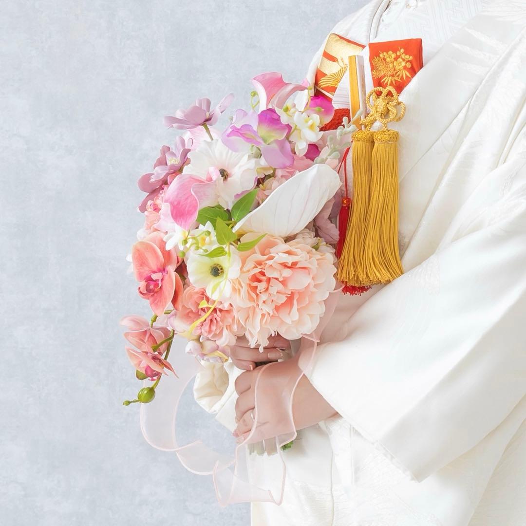 ウエディング　ブーケ&ブートニアセット