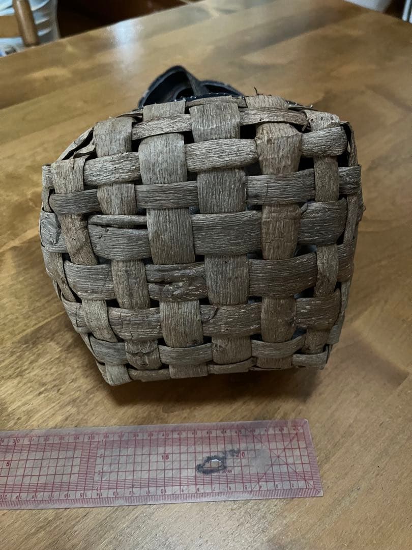 パッチワーク＆くるみ籠バッグ インド刺子 ハンドメイドメイド