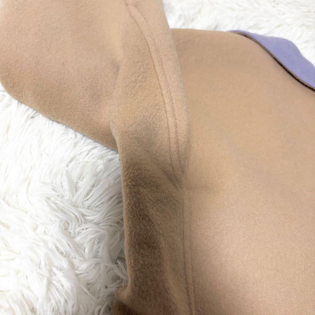 マックスアンドコー ダブルフェイス バイカラー ウールコート