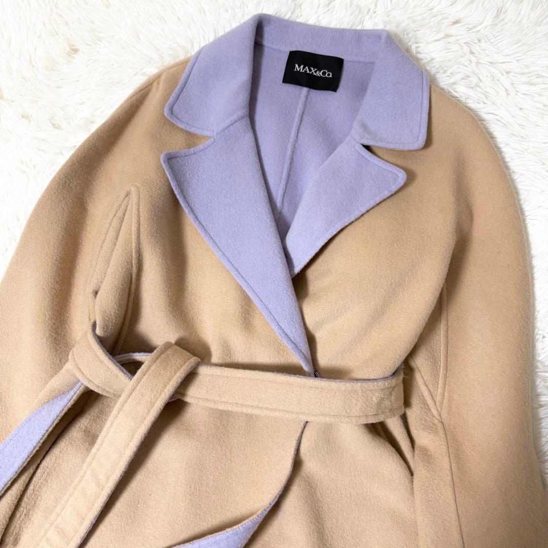 マックスアンドコー ダブルフェイス バイカラー ウールコート