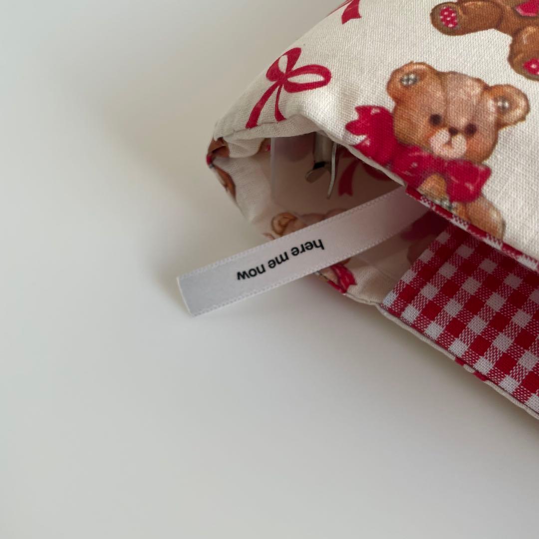 早い者勝ち　韓国　バインダー　カバー　貯金　リフィル　A6 熊　ベア　赤チェック