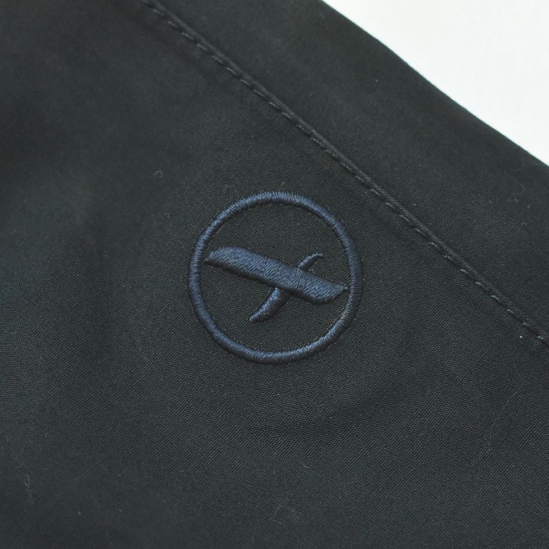 エーグル AIGLE フード付き 刺繍ロゴ ロング レイン コート M 紺 ♪