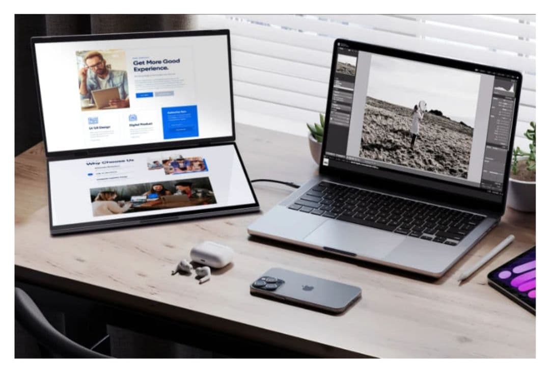 超軽量ポータブル2Kデュアルモニター