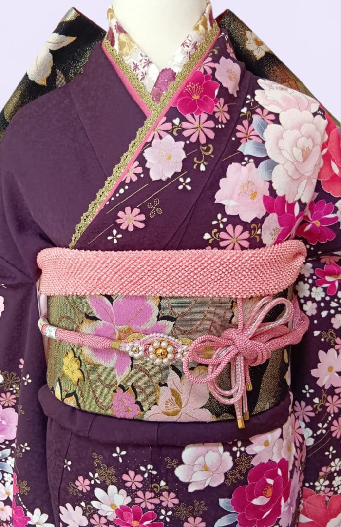 成人式　振袖フルセット　紫　卒業式　前撮り　週末SALE