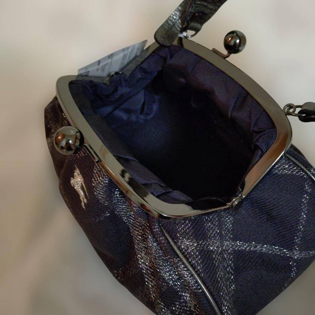 バーバリーブルーレーベル がま口 バッグ レア チェック柄 新品未使用 タグ付き