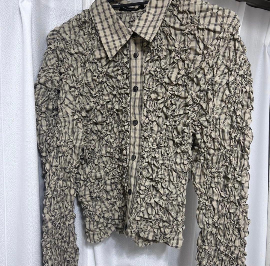 MAISON SPECIAL チェックシャーリングショートシャツ