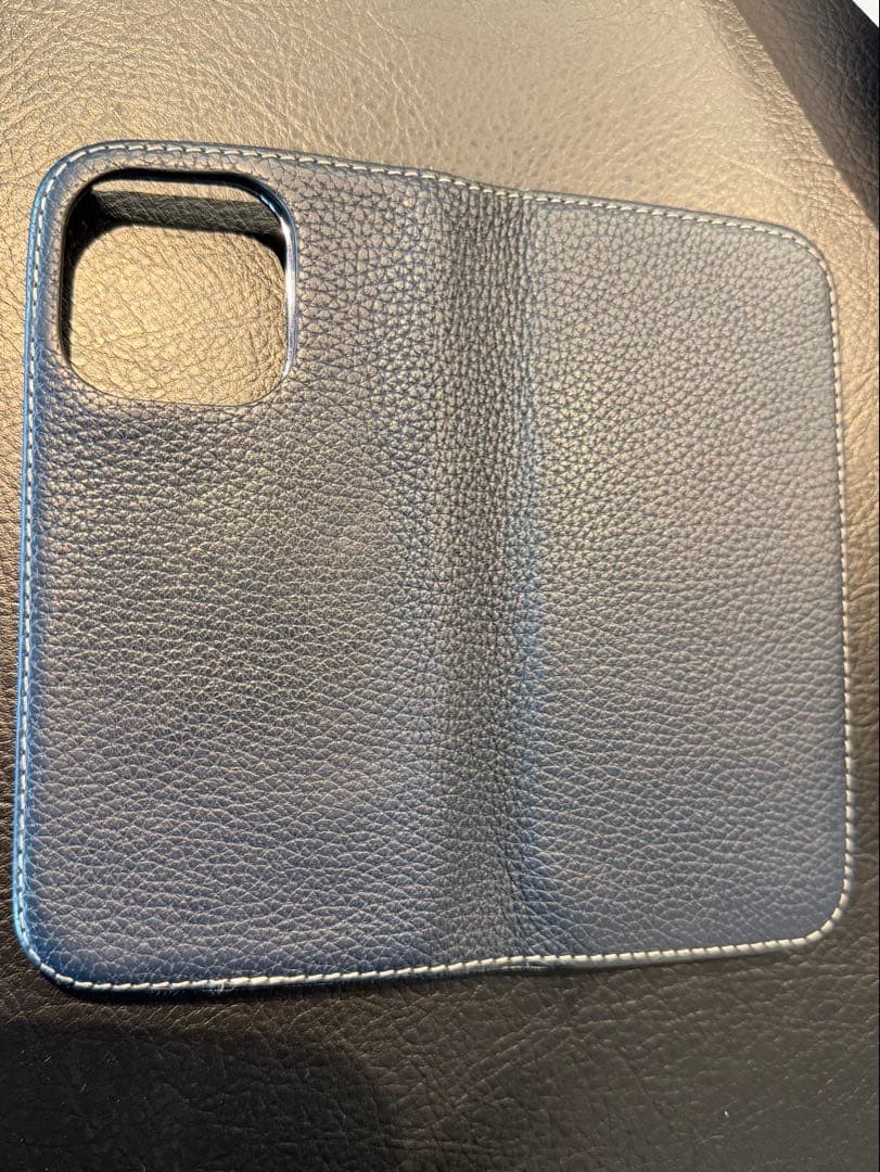 BONAVENTURA iPhone15pro ネイビー レザー 手帳型ケース