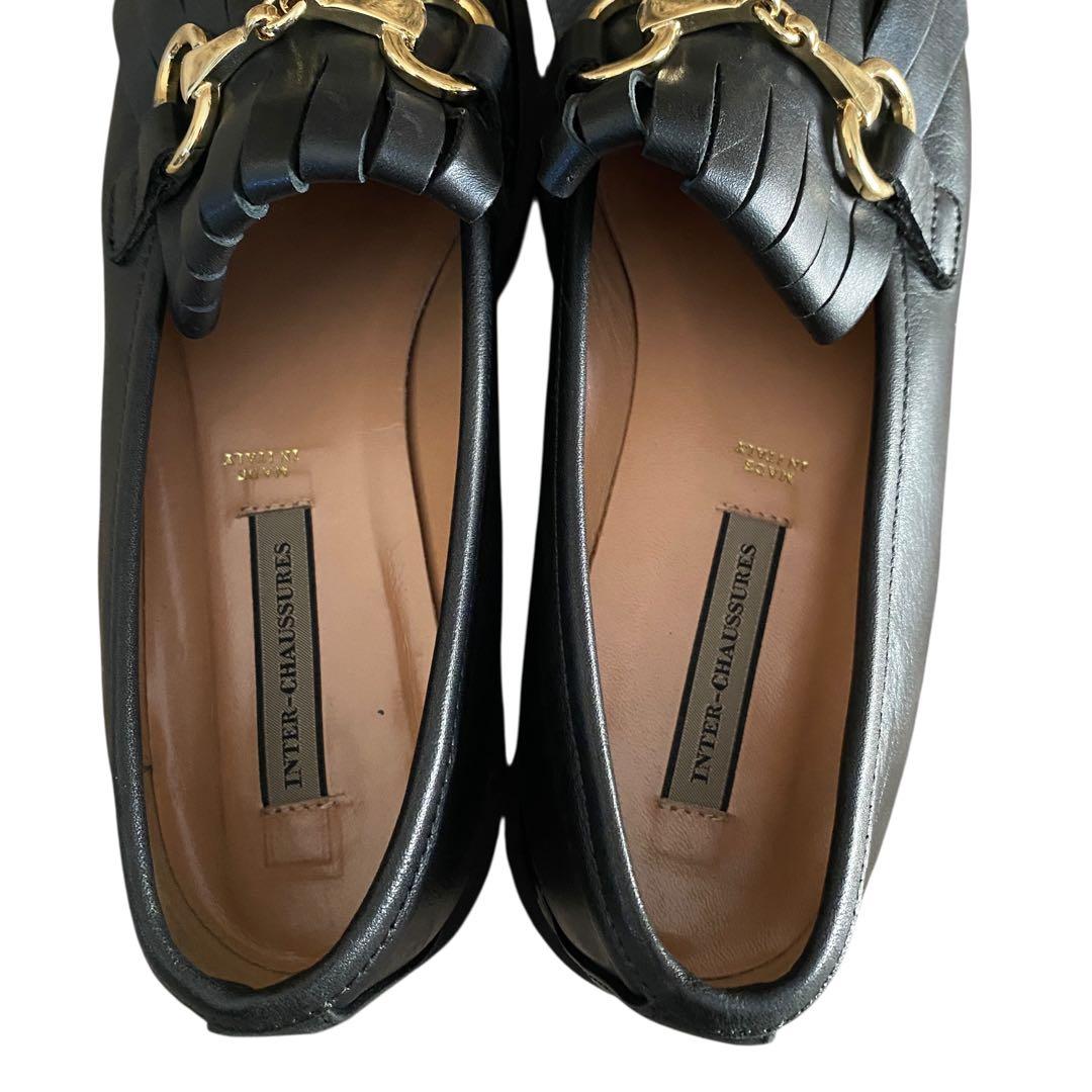 INTER-CHAUSSURES ラウンドトウキルトビットローファー37